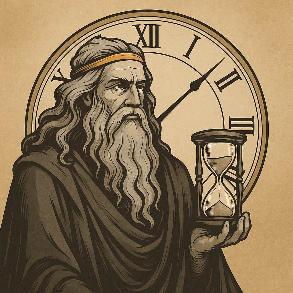 Illustration of a god of time